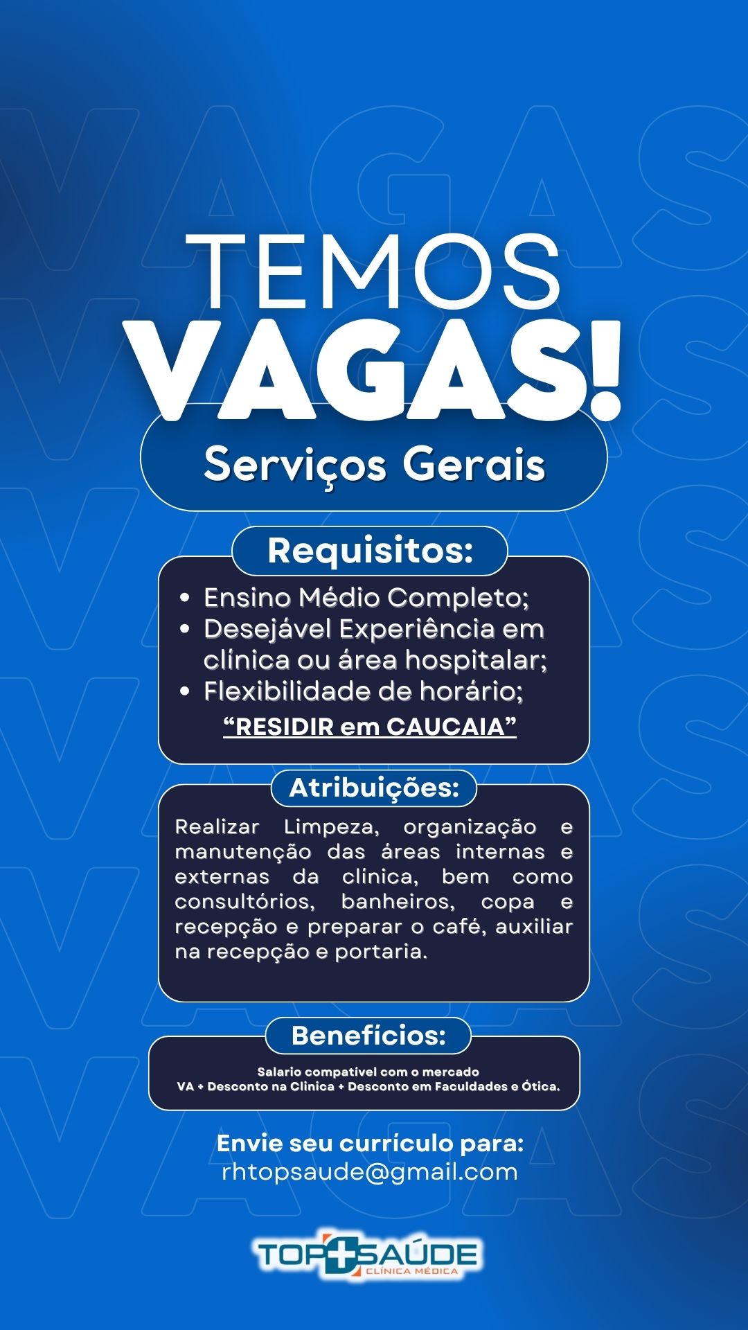 Vaga de Serviços Gerais