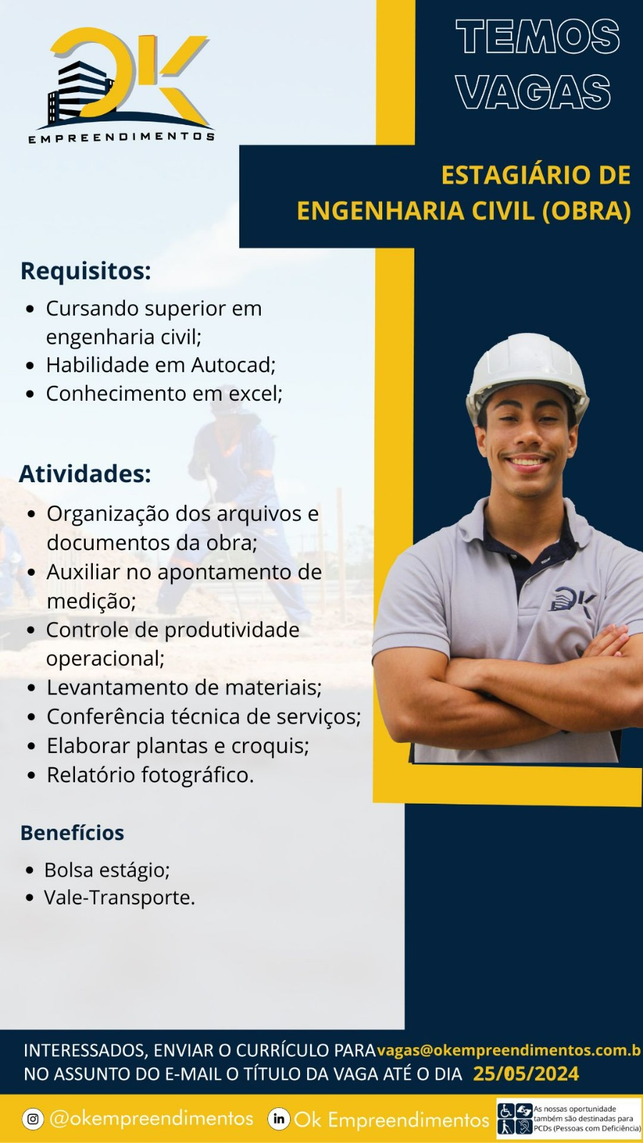 Vaga de Estagiário de Engenharia Civil em FORTALEZA