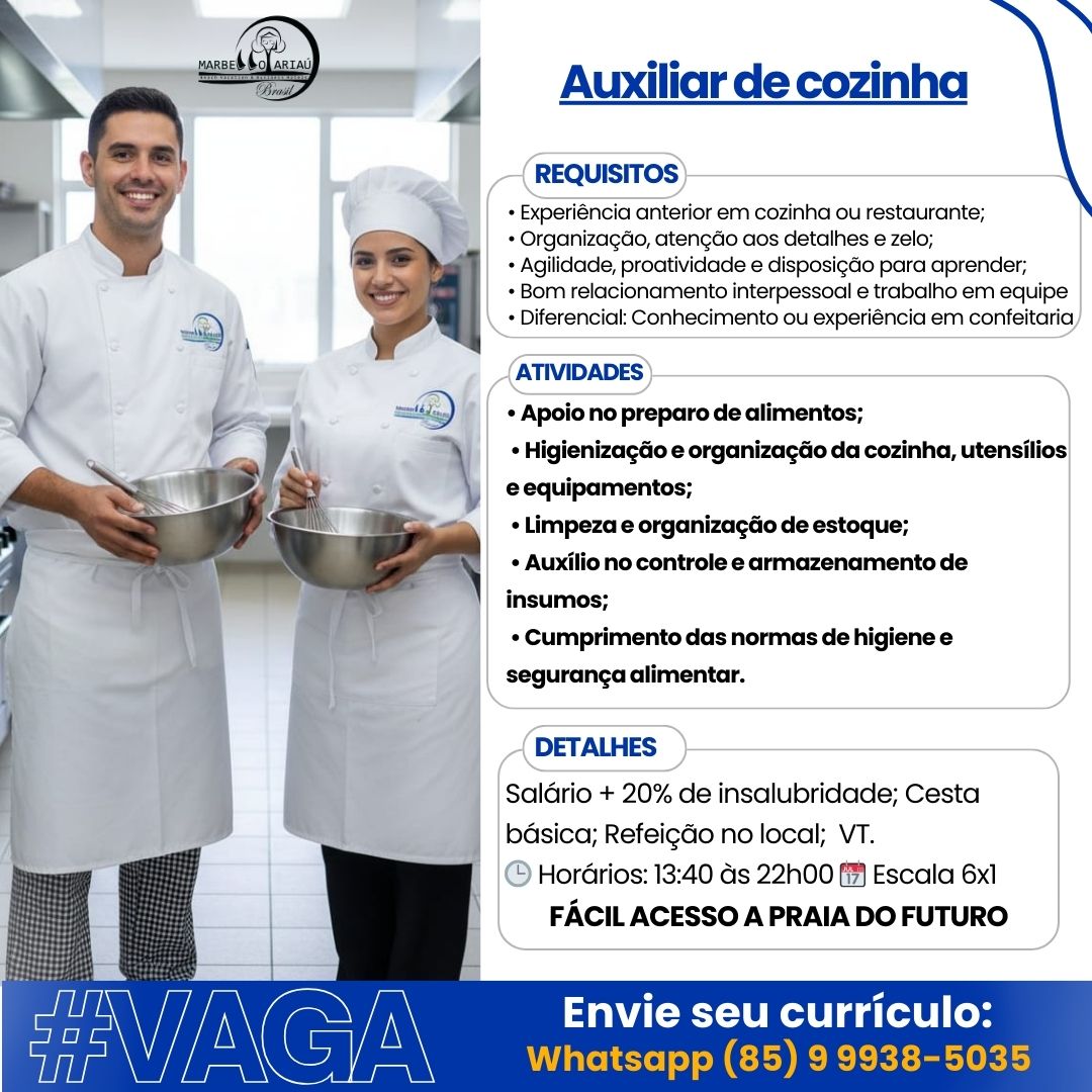 Vaga de Auxiliar de Cozinha