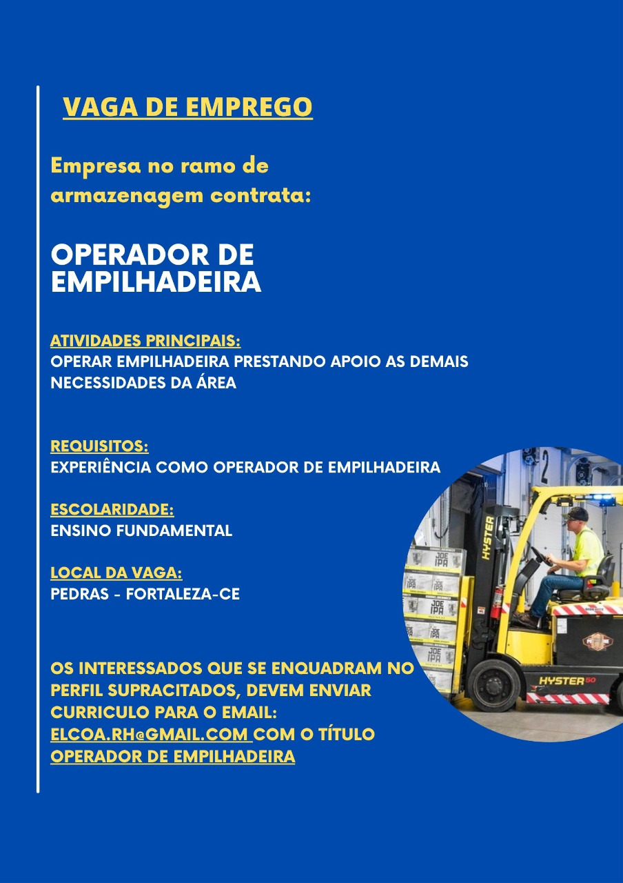 OPERADOR DE EMPILHADEIRA – FORTALEZA/CE